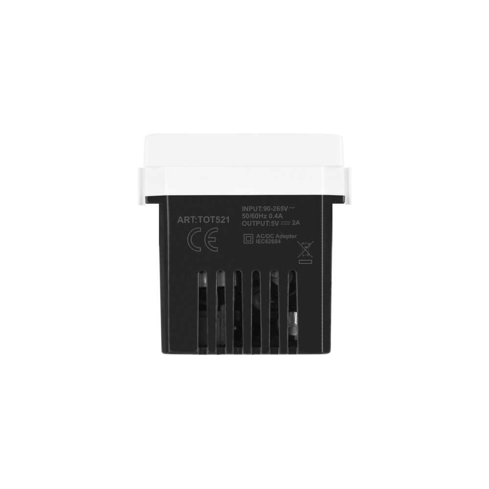 Alimentatore doppia presa USB 5V 2A Bianco compatibile Matix 521B/Mtx 6970597465008 BTicino