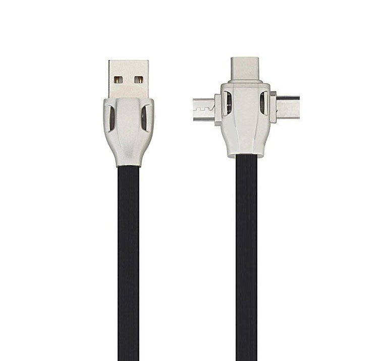 Cavo USB 3in1 retrattile - 1 metro - nero K458