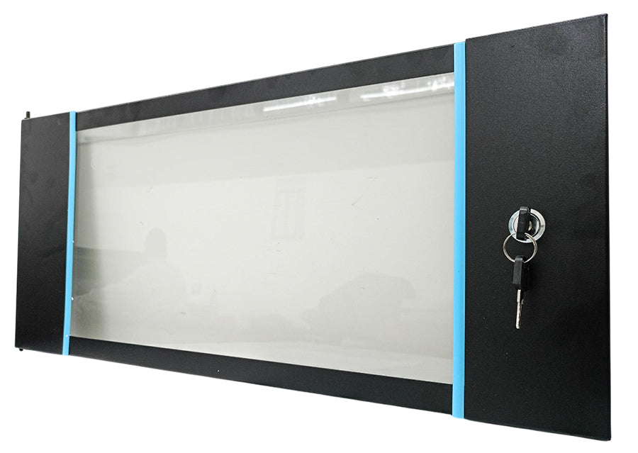 Porta in vetro temperato da 3 mm con serratura per armadio rack da 6U E6040