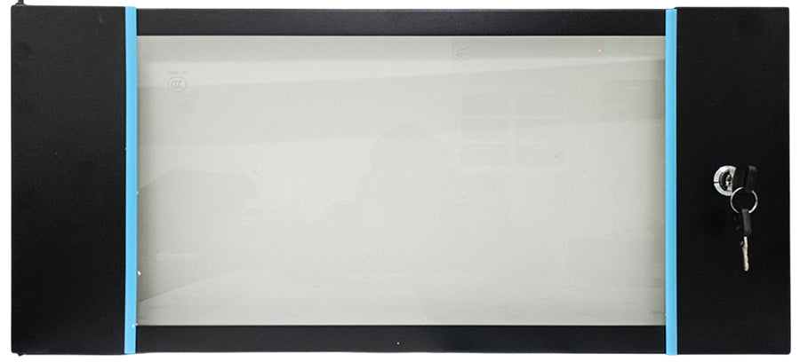Porta in vetro temperato da 3 mm con serratura per armadio rack da 6U E6040