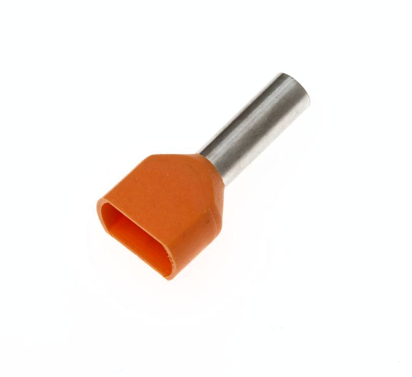 Puntale boccola doppia a crimpare - TE4012 - arancione - Conf. 100 pezzi