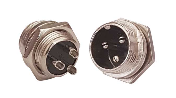 Connettore XLR maschio 3 poli da pannello